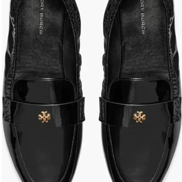 TORY BURCH Patent LeatherBallet Loafers Perfect Black size 8.5 NEW